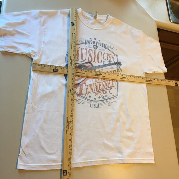 Oversized Graphic Tee Shirt Nashville Music City Adult XL White Country Western - Picture 4 of 9